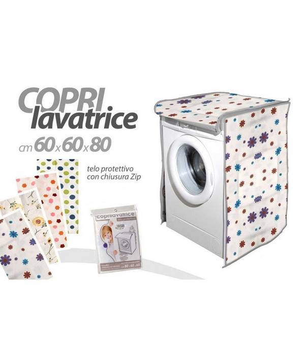 Copri Lavatrice Prottetivo 60x60x80cm Imbottito Cerniera Telo Decori Ass. 345814 -