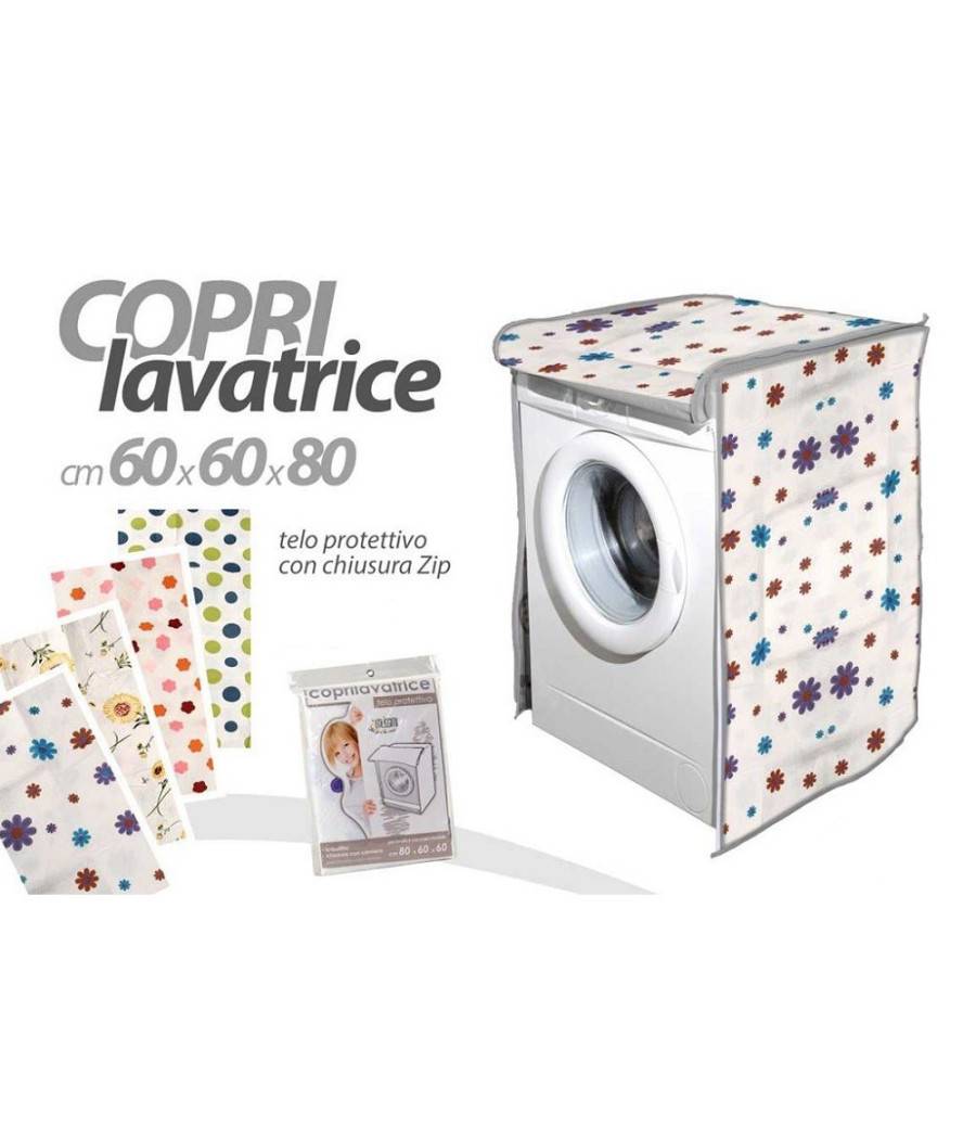 Copri Lavatrice Prottetivo 60x60x80cm Imbottito Cerniera Telo Decori Ass. 345814 --0