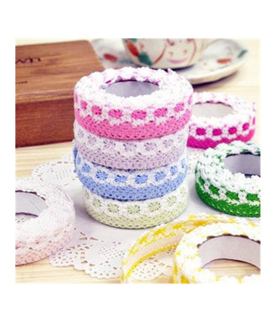Set 12 Pezzi Nastro Pizzo Merletto Bicolore Color Decorazione Vestiti Cotone --0