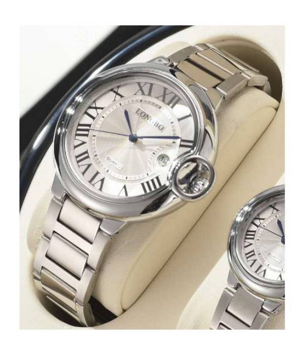 Orologio Da Polso Uomo Donna Longbo 80771 Quarzo Data Impermeabile Casual Silver -   -Uomo    -