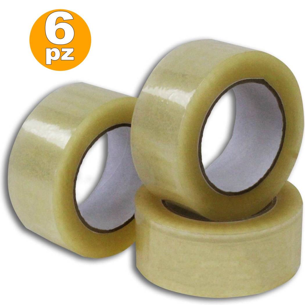 6 Pezzi Nastro Adesivo Trasparente Rotolo 4.5cm X 30 M Da Imballaggio Scatole --1