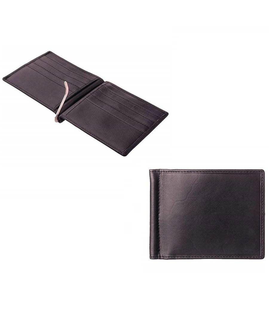 Portafoglio Uomo Marrone Molla Fermasoldi Tessere Carte Credito Pelle Soldi --0
