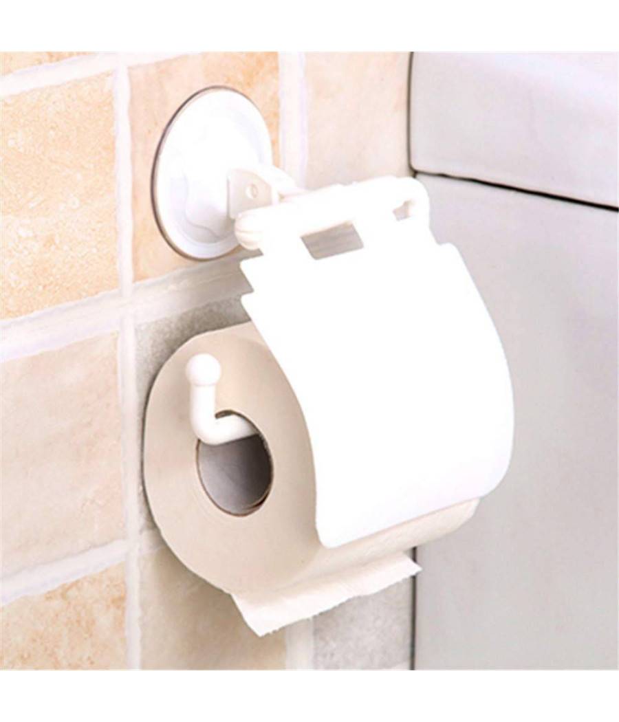 Portarotolo Carta Igienica Con Ventosa A Parete Porta Rotolo In Plastica Copri --0