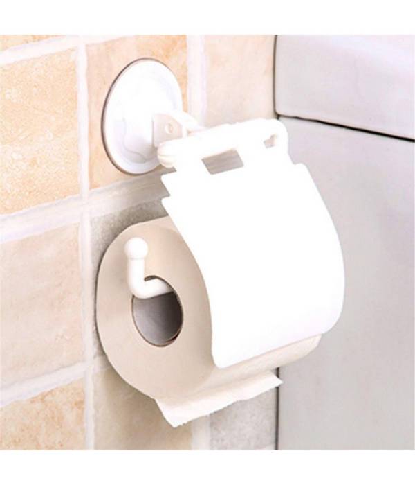 Portarotolo Carta Igienica Con Ventosa A Parete Porta Rotolo In Plastica Copri -