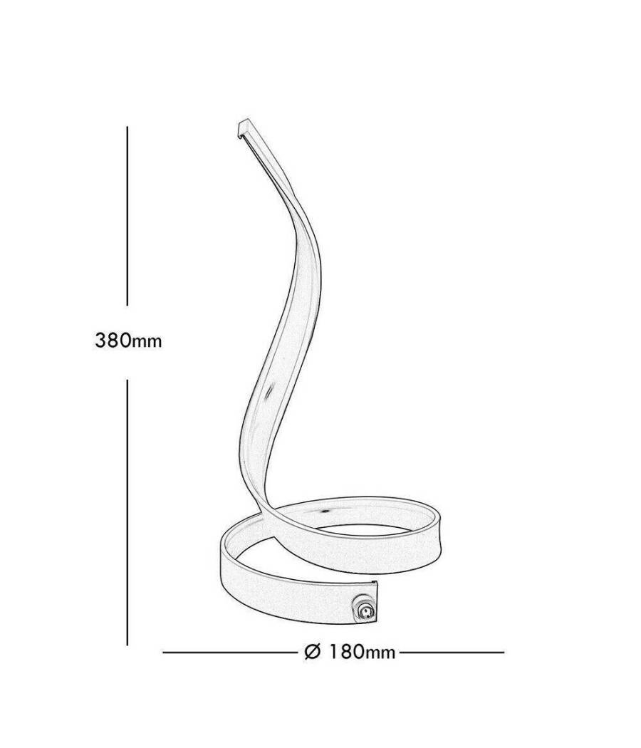 Lampada Da Tavolo Led Moderna A Spirale Curva 12watt Luce Da Comodino Bianca D05 - -Bianco Freddo --2
