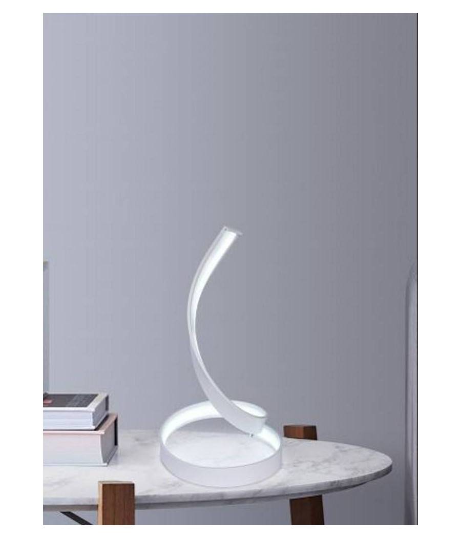 Lampada Da Tavolo Led Moderna A Spirale Curva 12watt Luce Da Comodino Bianca D05 - -Bianco Freddo --3