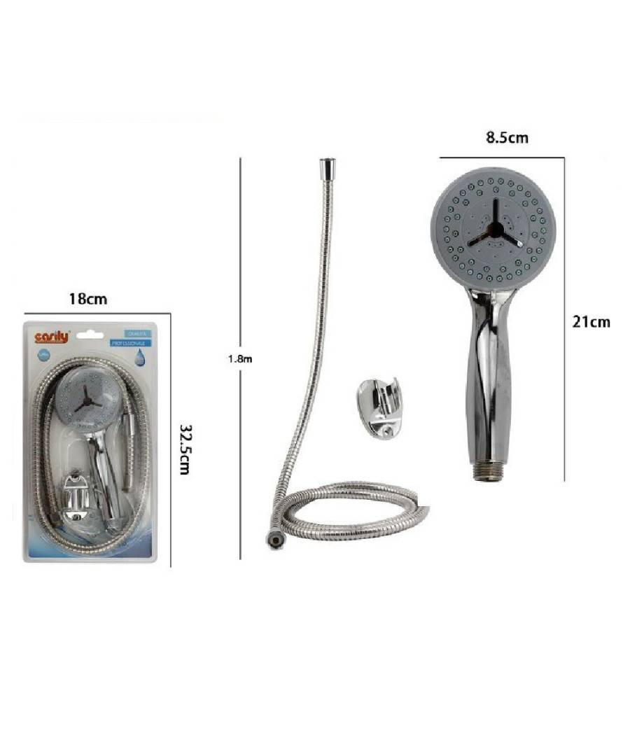 Kit Doccetta Doccino Soffione Doccia Tondo Con Laccio 1,8mt Staffa 69294 Bagno --1