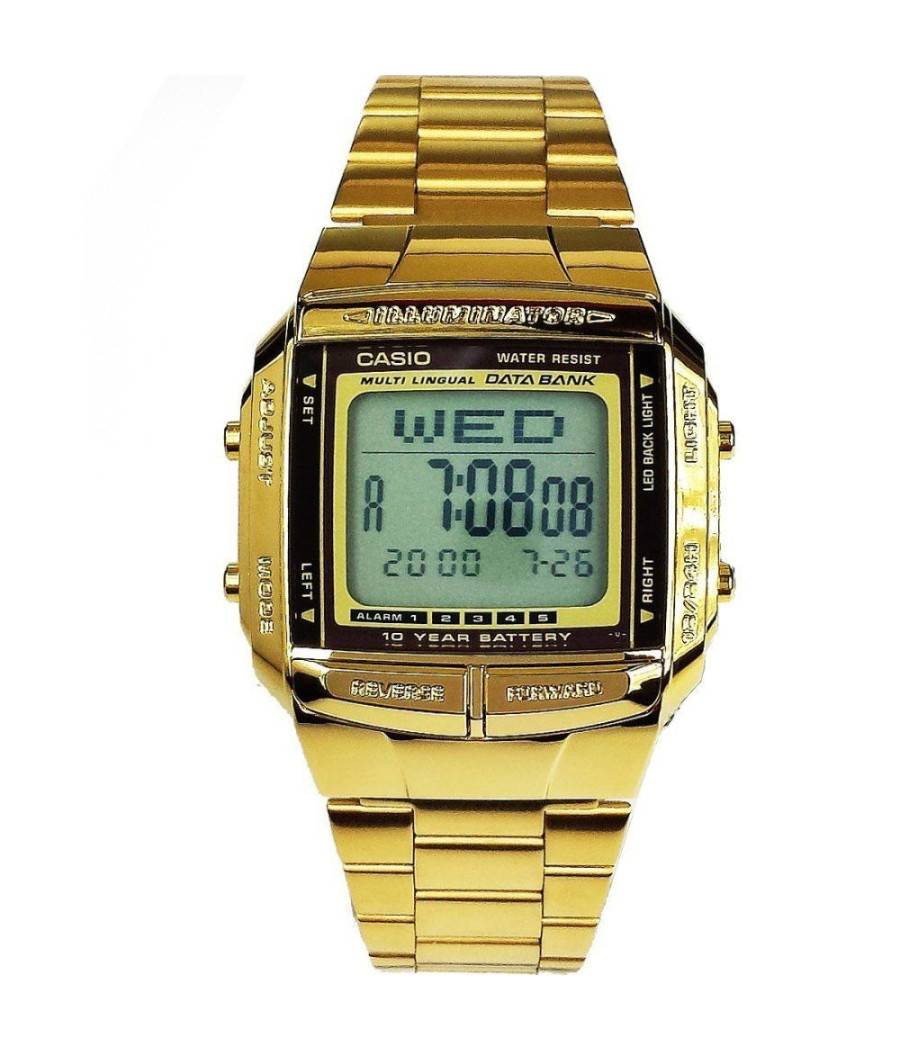 Orologio Da Polso Casio Db-360g-9adf Digitale Databank Unisex Acciaio Oro --0