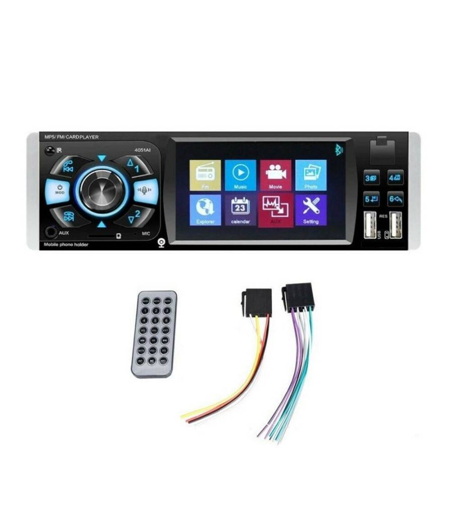 Autoradio 1 Din Display Tft 4.1" Stereo 45wx4 Bluetooth Usb Aux Mp3 Media 4051ai --1
