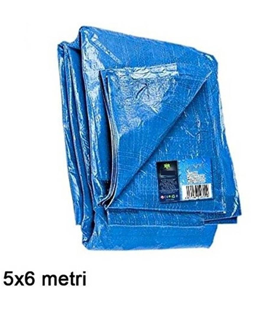 Telo Copri Auto Moto Copritutto 5x6mt In Polietilene Colore Blu Impermeabile --0