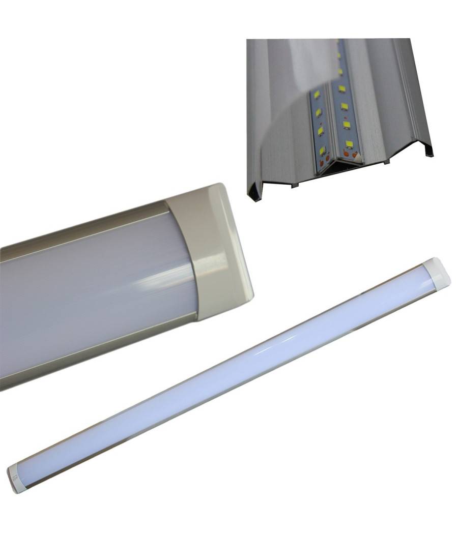 Plafoniera Applique A Led Slim Smd Soffitto Lampada Profilo Spessore 27mm Luce - -Bianco Caldo 150 cm --0