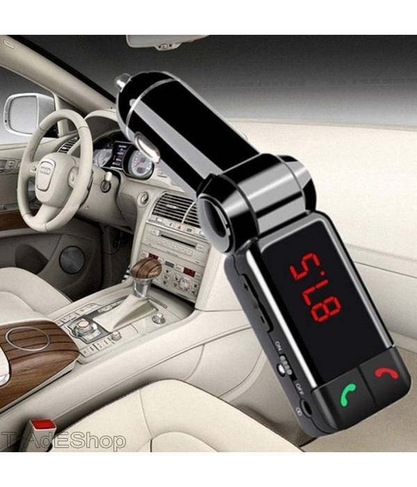 Trasmettitore Bluetooth Vivavoce Con Display Fm Lettore Mp3 Usb Modulatore Auto -