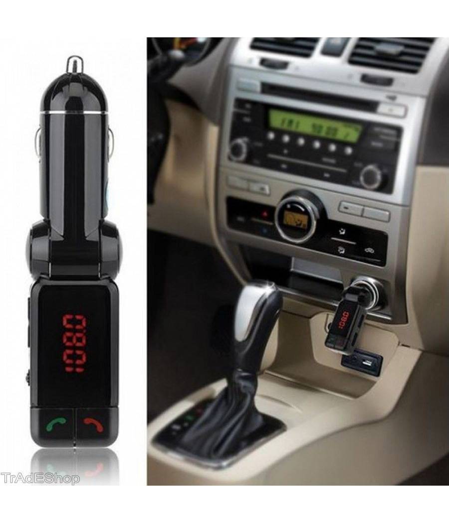Trasmettitore Bluetooth Vivavoce Con Display Fm Lettore Mp3 Usb Modulatore Auto --4