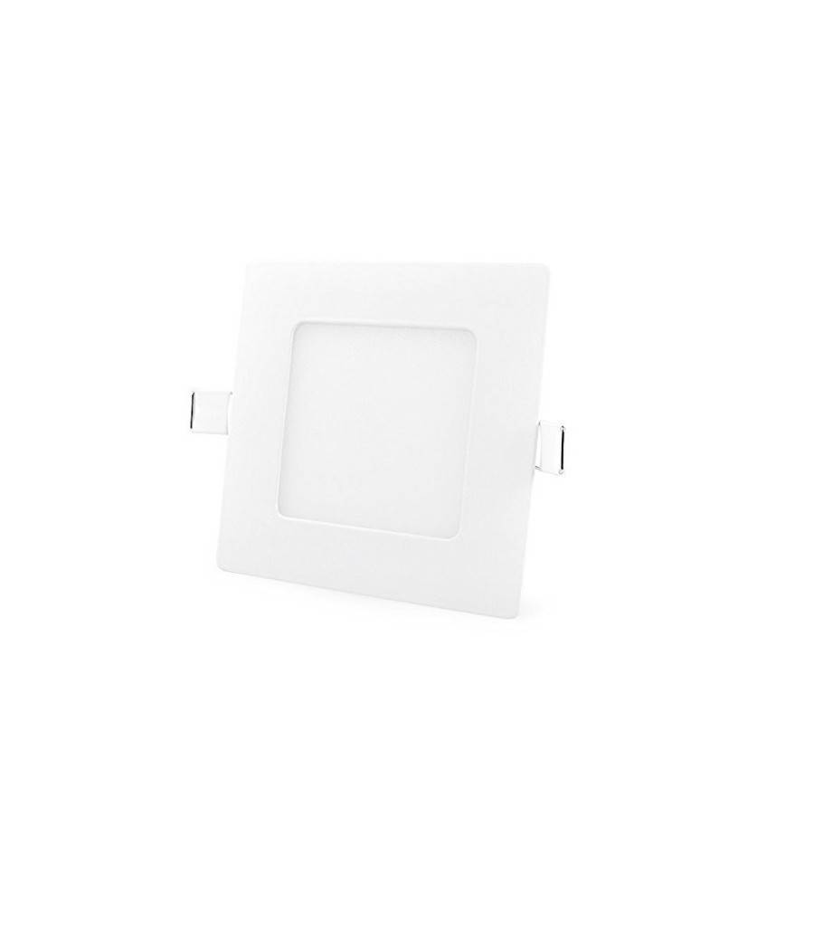 Kit 10 Plafoniere Faretti Led Tondo O Quadrato Da Incasso Con Alette 6w - -Bianco Naturale Quadrato --1