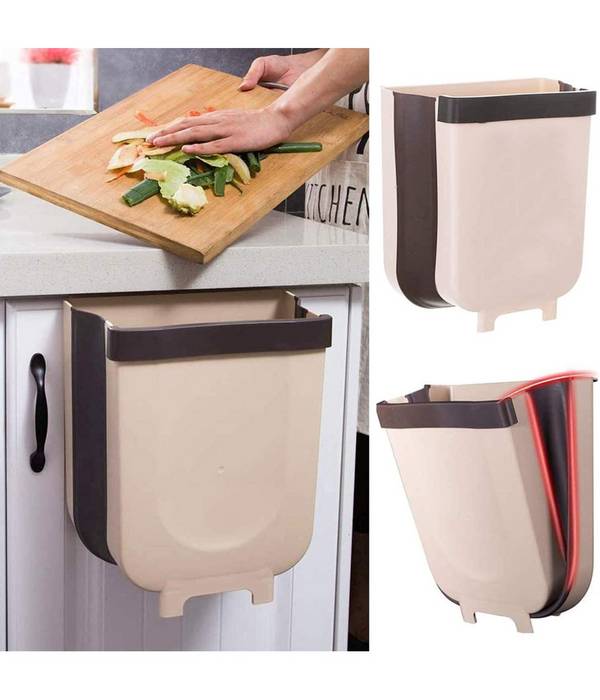 Pattumiera Da Cucina Cestino Spazzatura Sospeso Pieghevole In Plastica Da Anta -