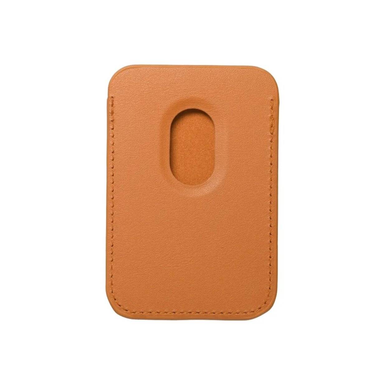 Portafoglio in pelle magnetica per dispositivi da iPhone 12 in su supporta la tecnologia MagSafe Arancione-1