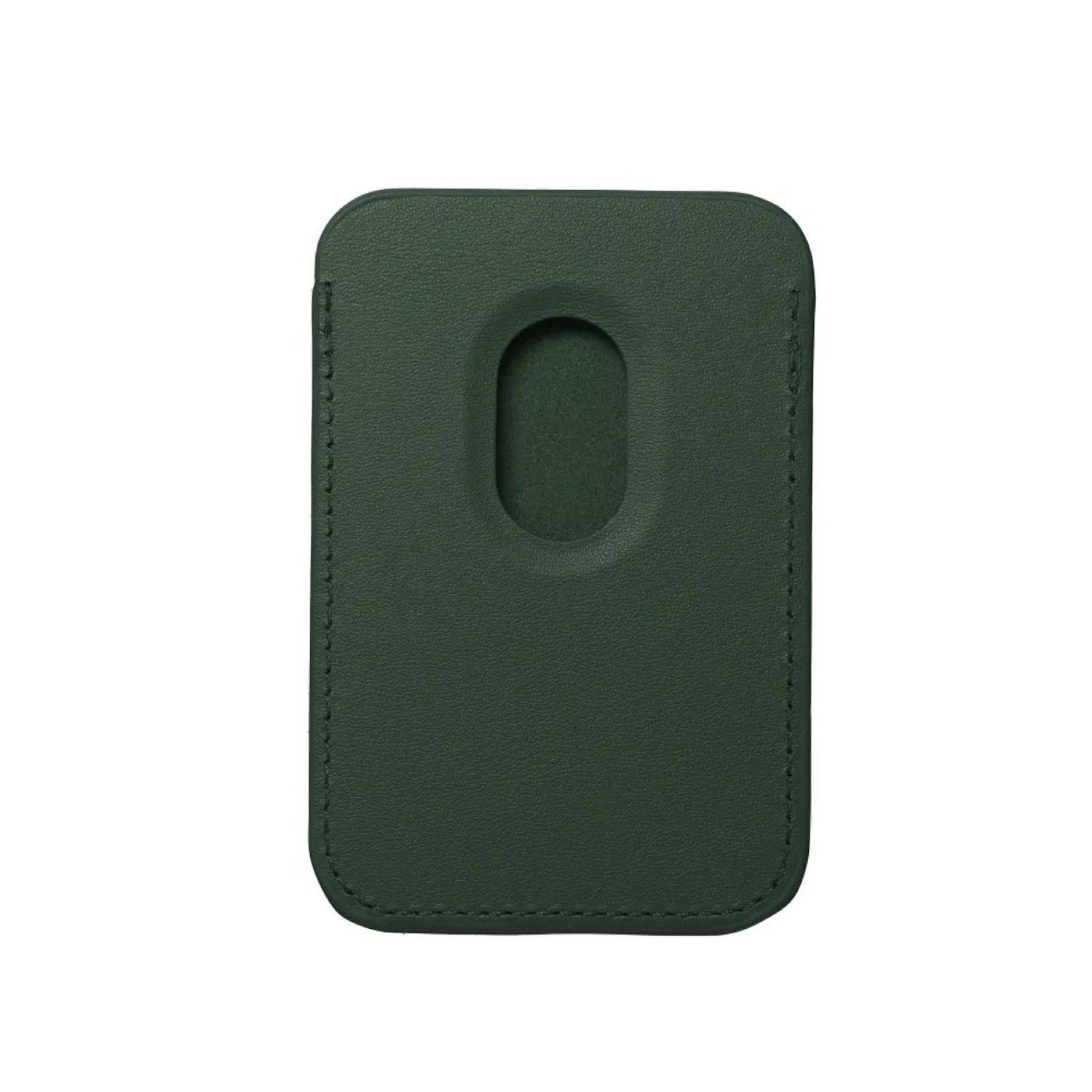 Portafoglio in pelle magnetica per dispositivi da iPhone 12 in su supporta la tecnologia MagSafe, verde scuro-2