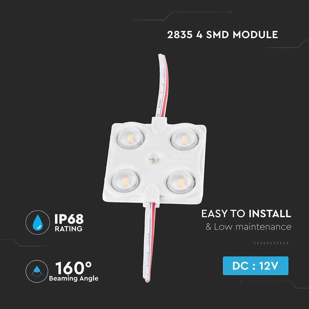 V-TAC Modulo LED SMD2835 1,44W 12V 4 LED Blu IP68-2