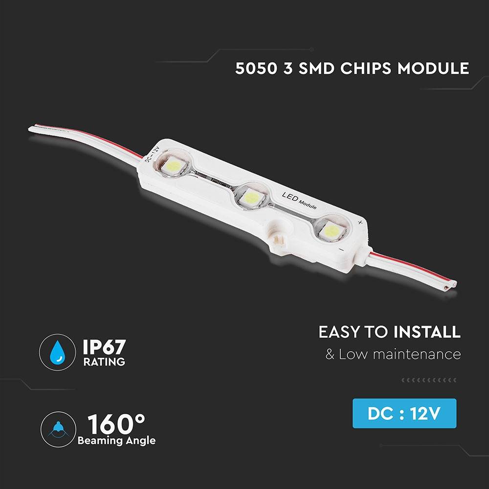 V-TAC Modulo LED SMD5050 0,72W 12V 3 LED 6000K IP67-2
