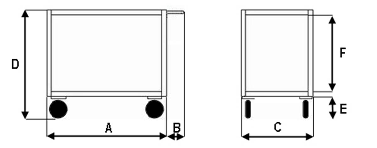Portatutto a 3 Vasche, Lamiera 15/10 Alta Portata, 4 Ruote Girevoli e 2 con Freno ART040AGIRFR-2