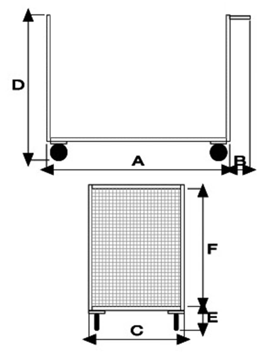 Carrello Pieghevole Zincato Ruote in Gomma ART009PA-0