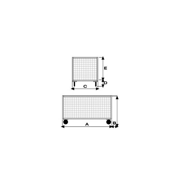 Pianale con Due Sponde in Rete, 2 Ruote con Freno ART058FR