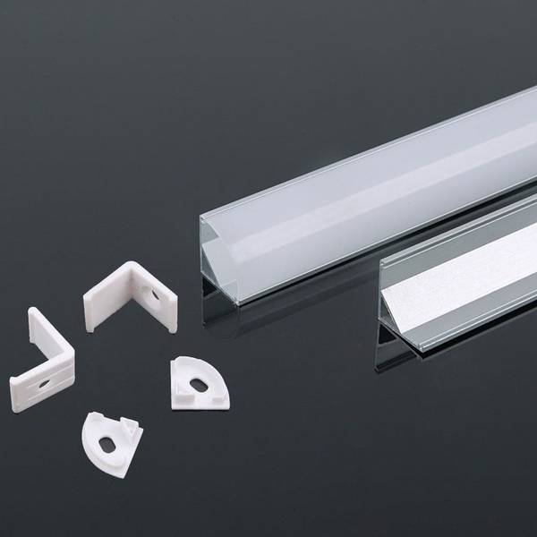 V-TAC Profilo Angolare Strip LED L:10.5mm Silver/Copertura Opaca 2000x15.8x15.8mm