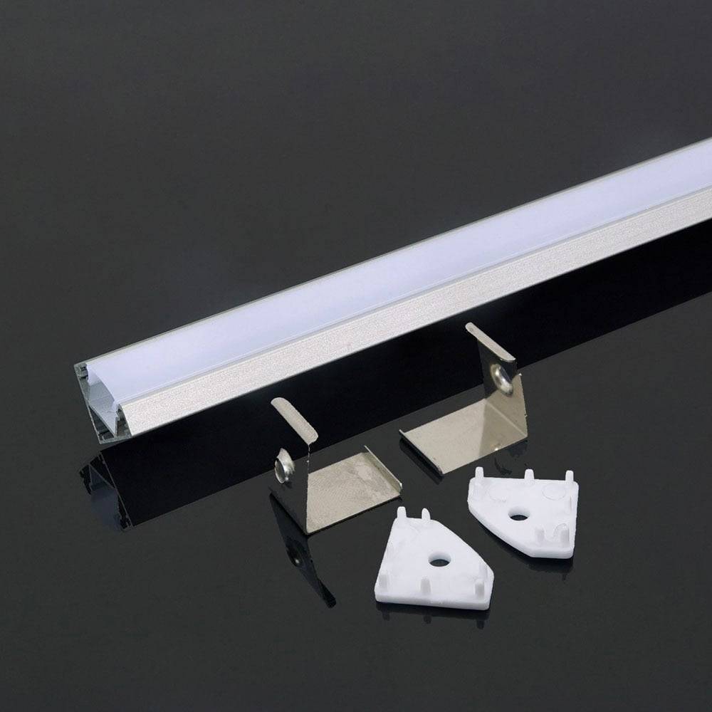 V-TAC Profilo Angolare Strip LED L:12.1mm Silver/Copertura Opaca 2000x19x19mm-0