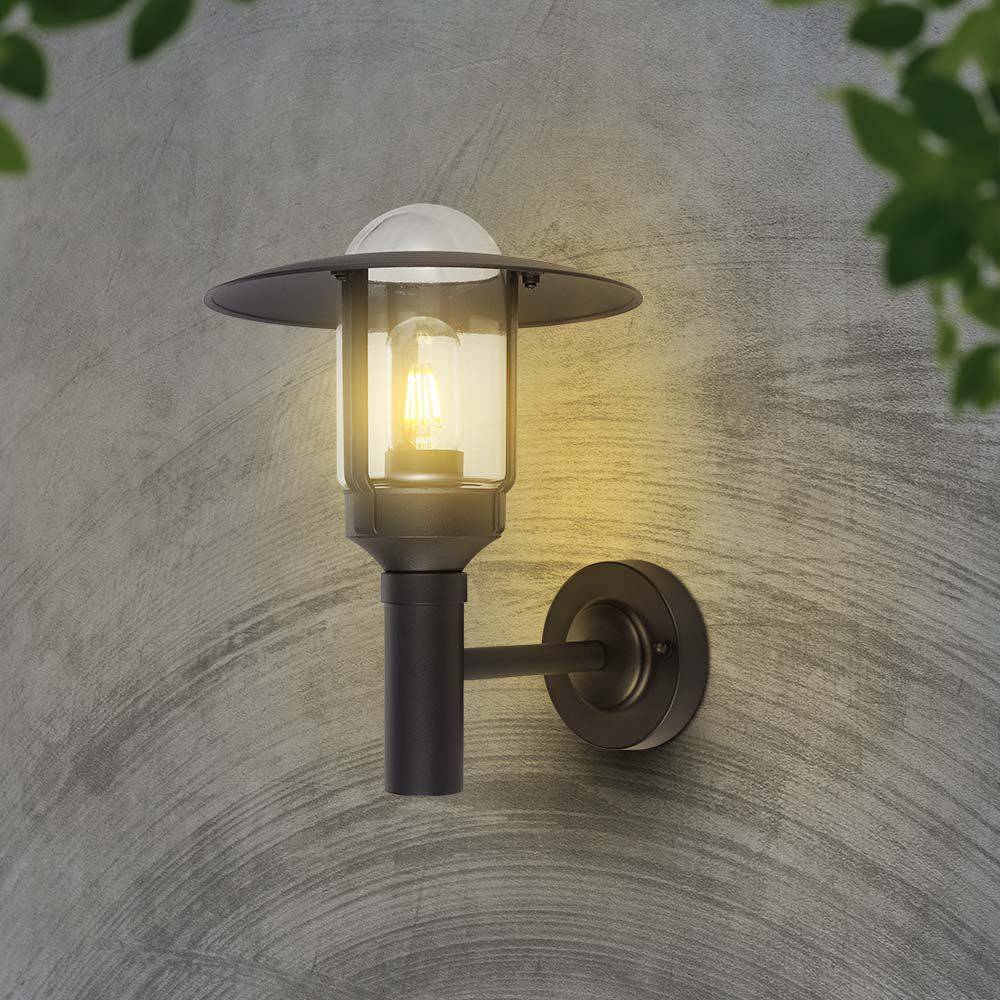 V-TAC Applique LED da Esterno E27 (max 60W) Lampione Lanterna Nera IP44-1