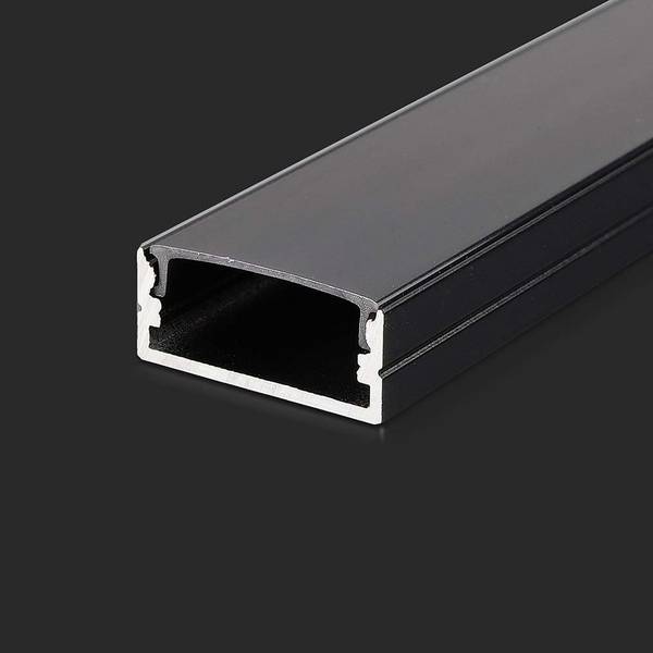 V-TAC Profilo Lineare Strip LED L:21.5mm Nero/Copertura Nera Opaca 2000x23.5x9.8mm