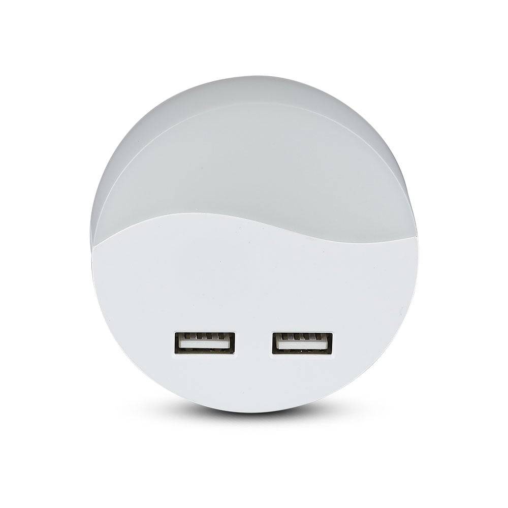 V-TAC Faretto LED Chip Samsung Segnapasso Notturno 0,45W Sensore Crepuscolare Bianco Caldo IP20-0