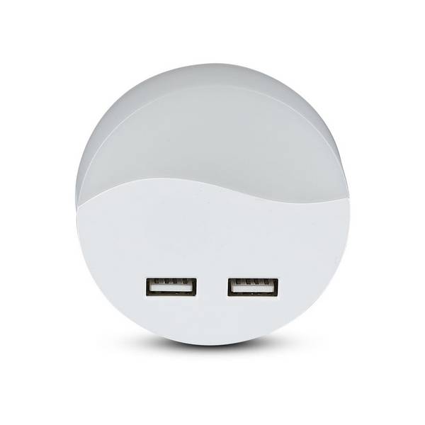 V-TAC Faretto LED Chip Samsung Segnapasso Notturno 0,45W Sensore Crepuscolare Bianco Caldo IP20