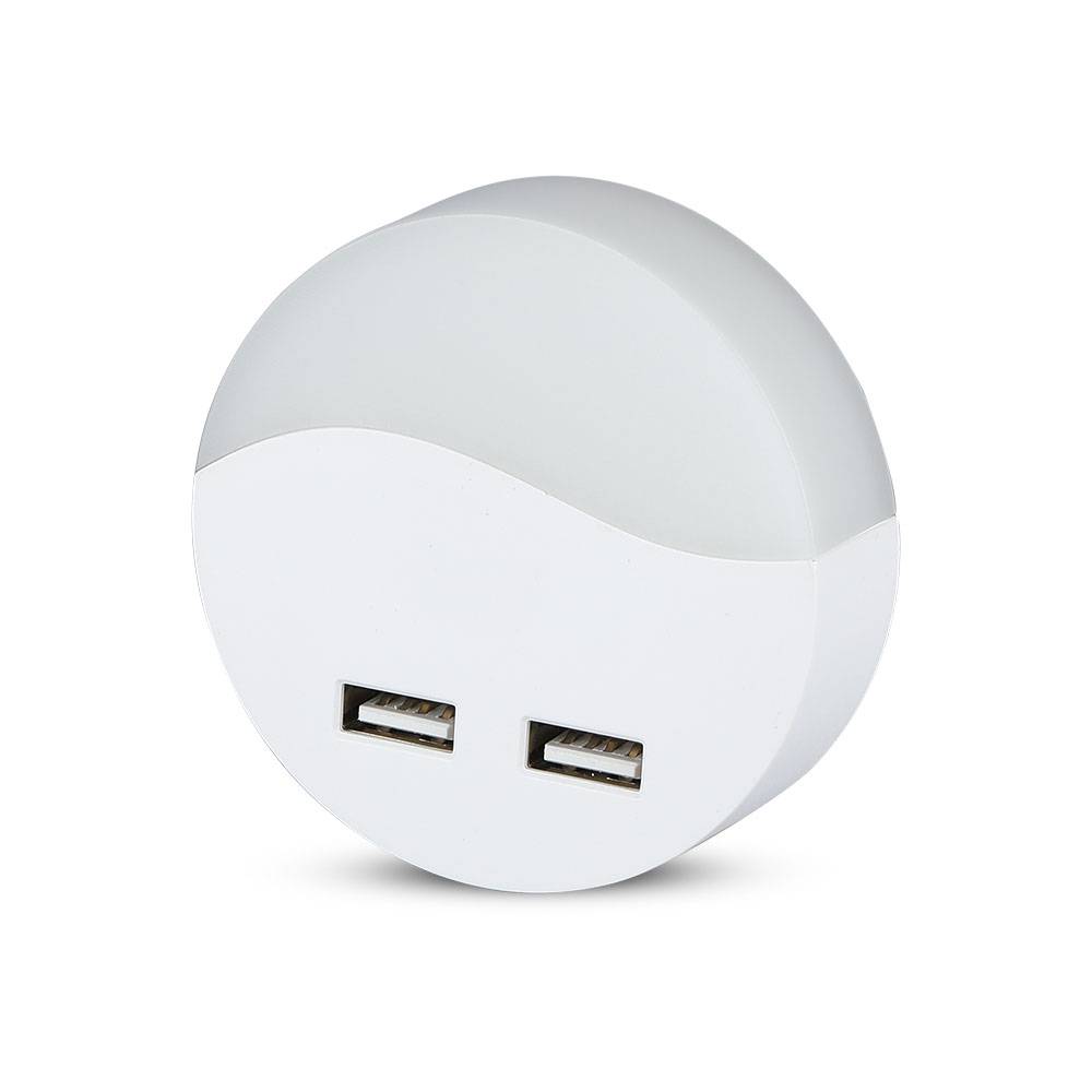 V-TAC Faretto LED Chip Samsung Segnapasso Notturno 0,45W Sensore Crepuscolare Bianco Caldo IP20-3