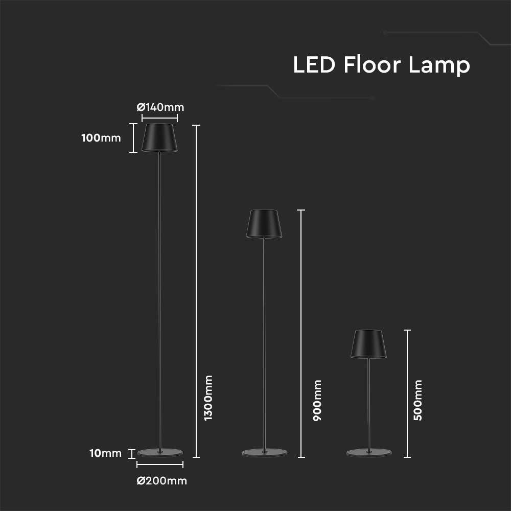 V-TAC Piantana LED 4W Touch Dimmerabile Altezza regolabile 3in1 3000K IP54-4