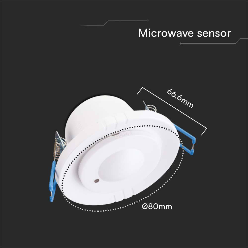 V-TAC Sensore Movimento Microonde 300W 360° Orientabile a Incasso-2