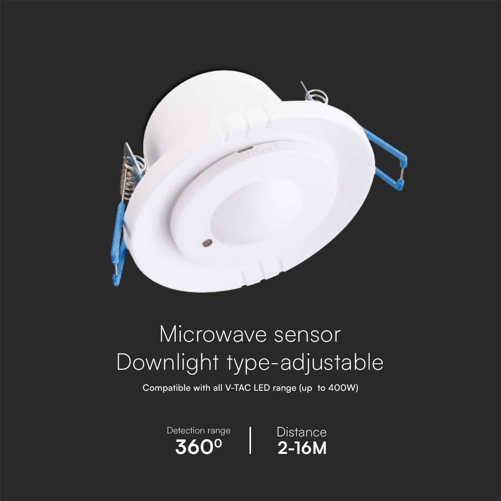 V-TAC Sensore Movimento Microonde 300W 360° Orientabile a Incasso-3