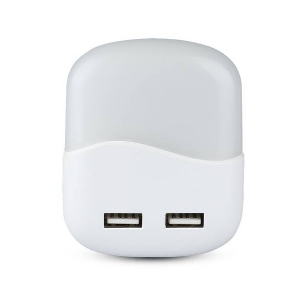 V-TAC Faretto LED Chip Samsung Segnapasso Notturno 0,45W Sensore Crepuscolare 3000K IP20