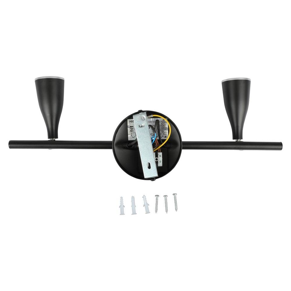 Lampada da muro Led 9W (2x4.5W) Wall Light colore nero V-TAC VT-810 3000K-3