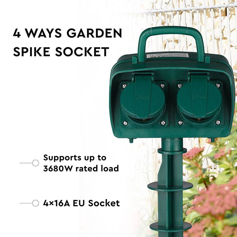 V-TAC Multipresa Giardino 3m 4x Prese 16A (Schuko) Spina 16A IP44-2