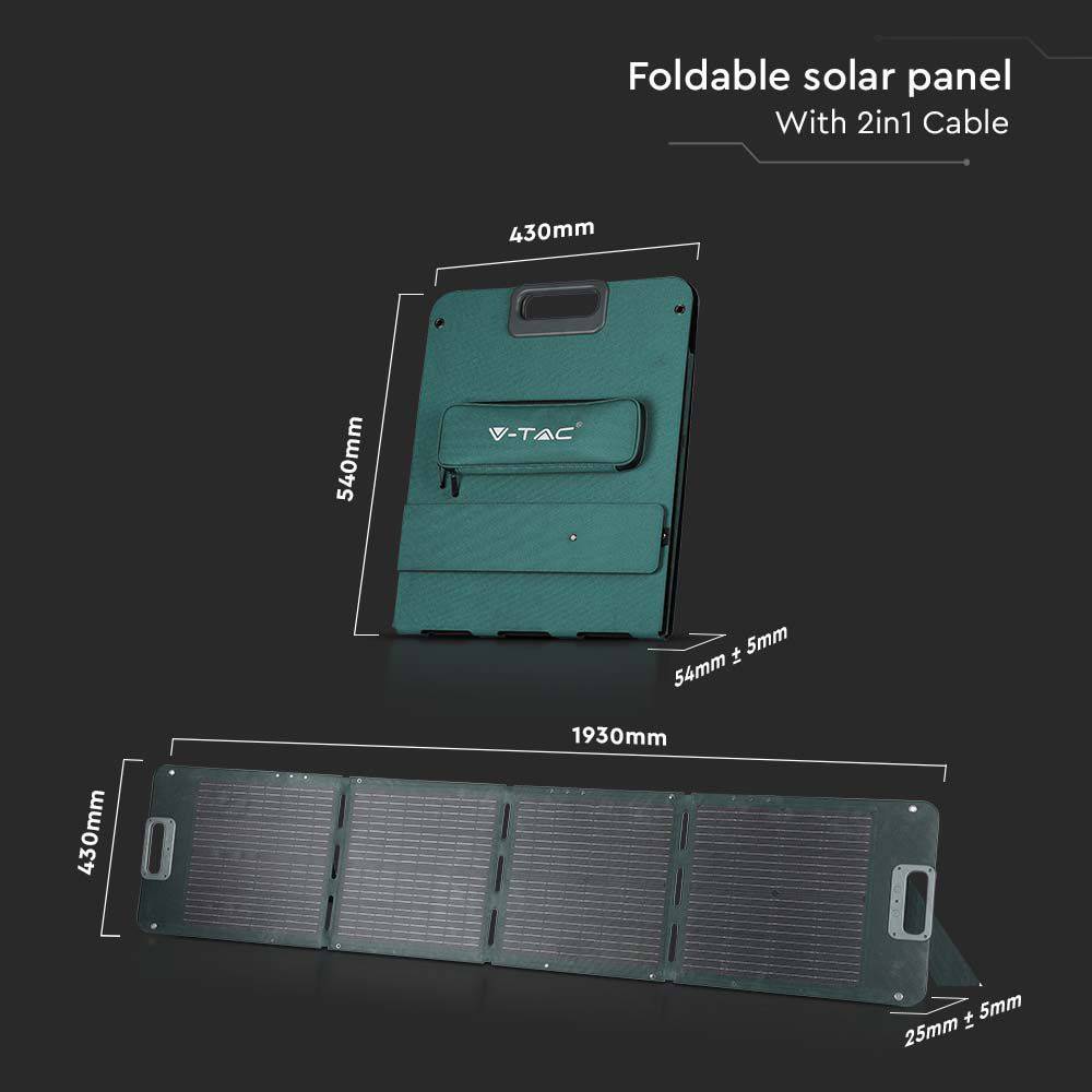 V-TAC Set 2 Pannelli Solari 2x120W (240W) per Power Station 1930x430x25mm IP67-2