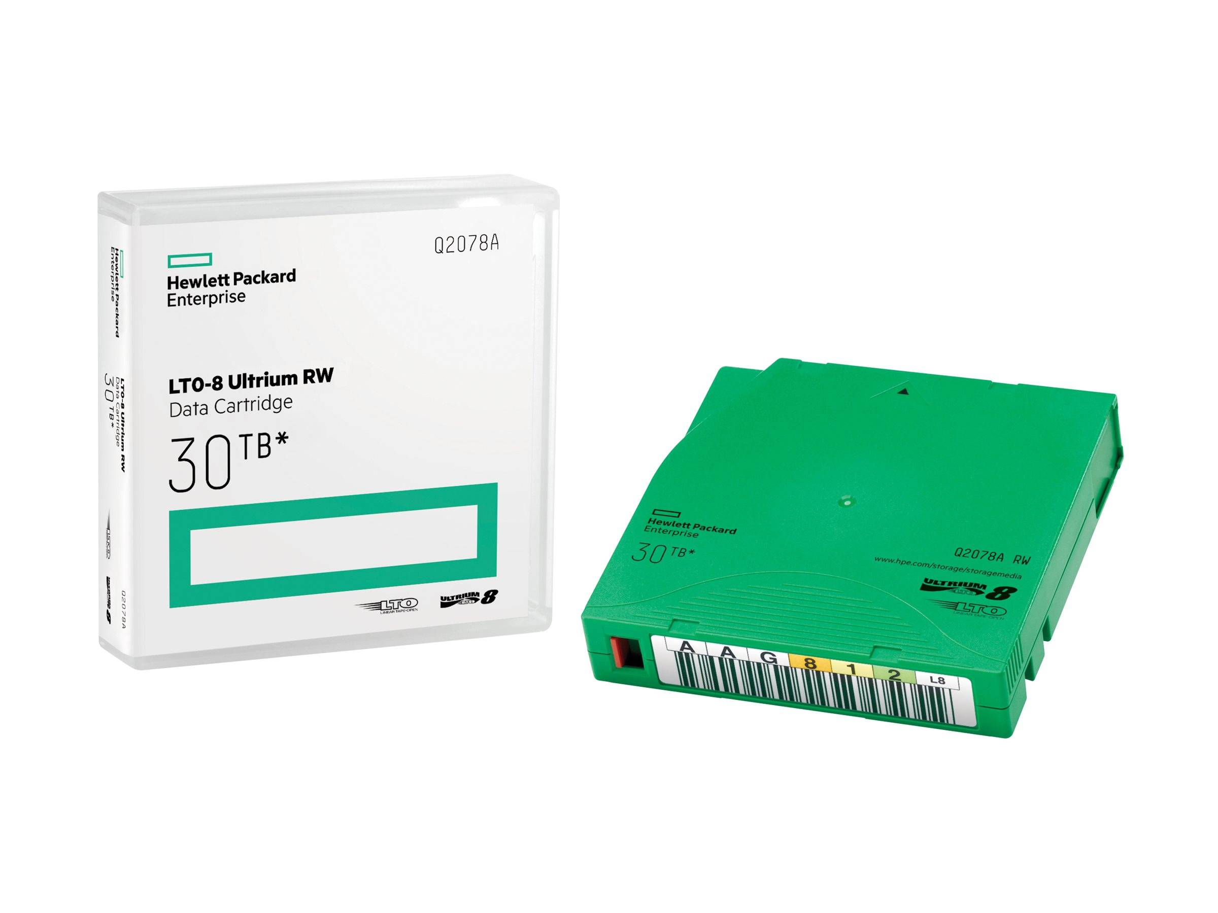 HPE LTO-8 Ultrium 30TB RW Non Custom Labeled Library Pack 20 Data Cartridges with Cases-0