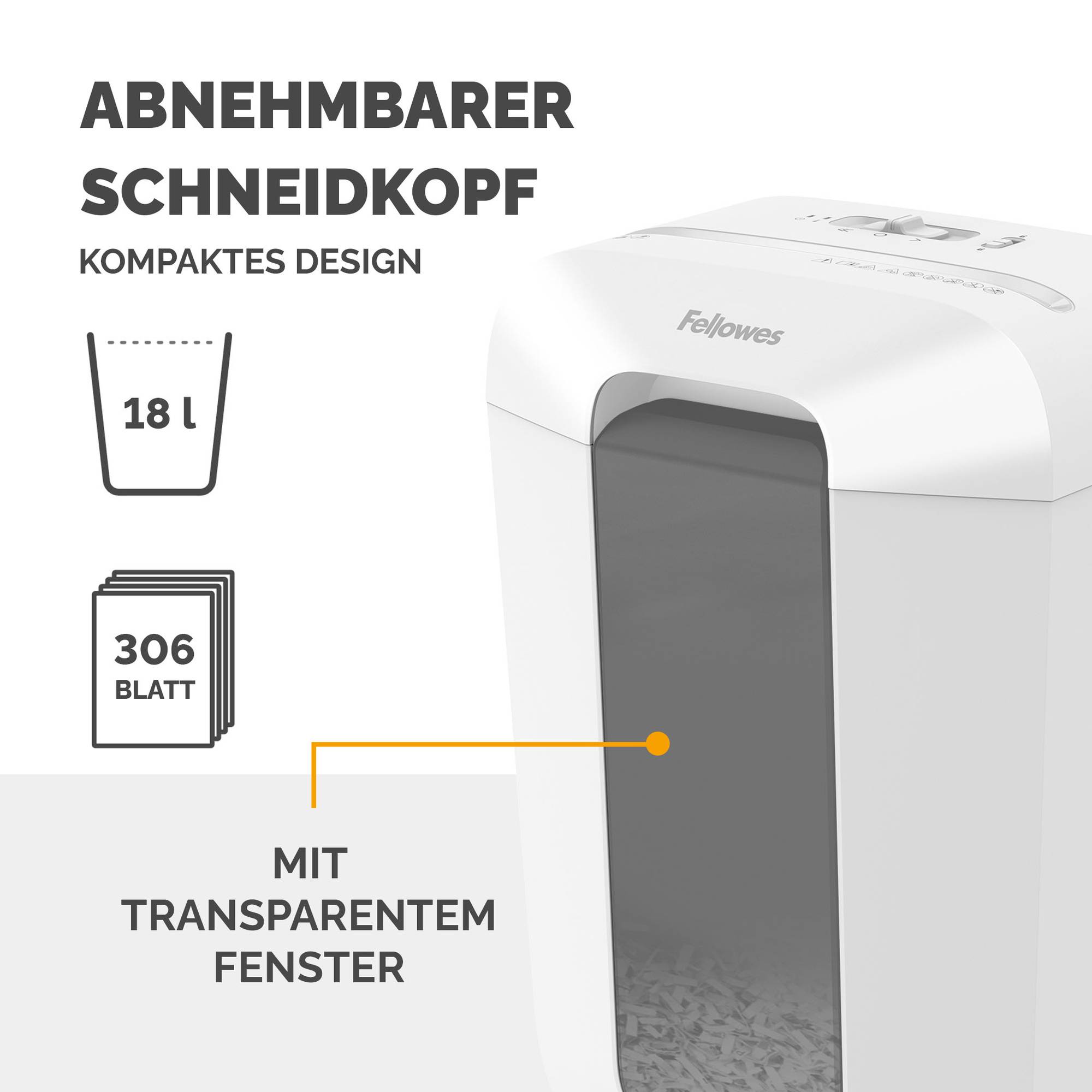Fellowes Powershred LX70 Aktenvernichter mit Partikelschnitt P-4, 4 x 40 mm, bis 11 Blatt, weiÃŸ (100017468)-2
