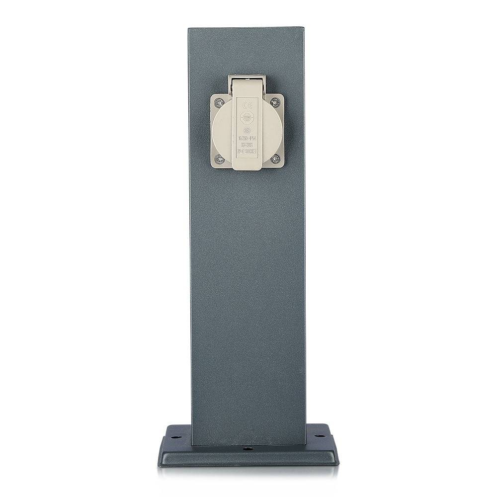 V-TAC Multipresa Giardino 2x Prese 16A (Schuko) Acciaio Grigio Scuro 127x300mm IP44-3