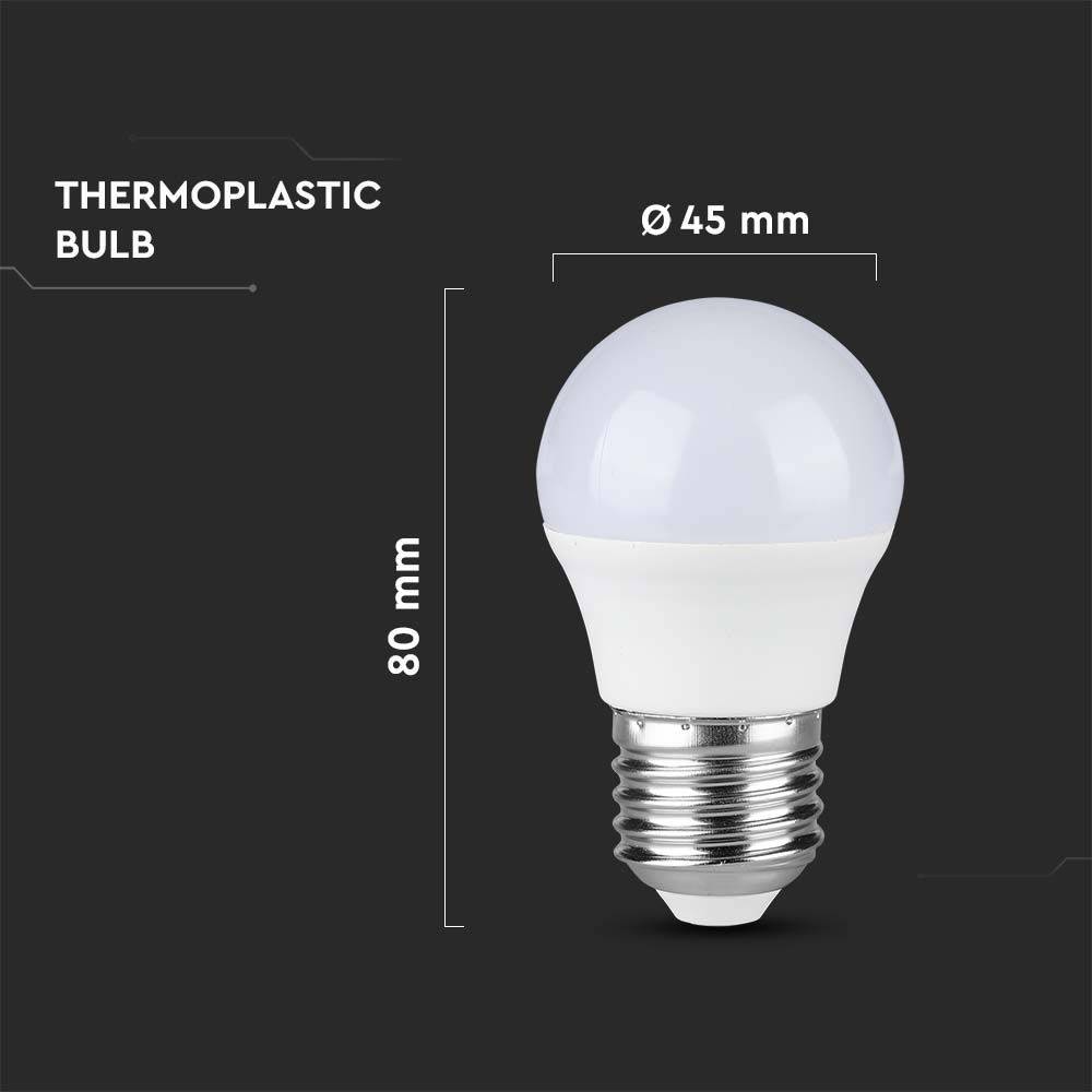 V-TAC Lampadina LED Attacco E27 da 4,5W G45 Bianco Caldo in plastica-3