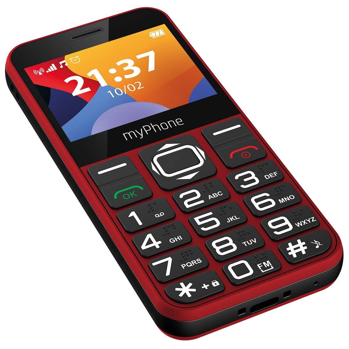 Telefono cellulare myPhone Halo 3 display 2.3, 1000 mAh, porta USB-C, fotocamera da 0,3 Mpx, 2G rosso-1
