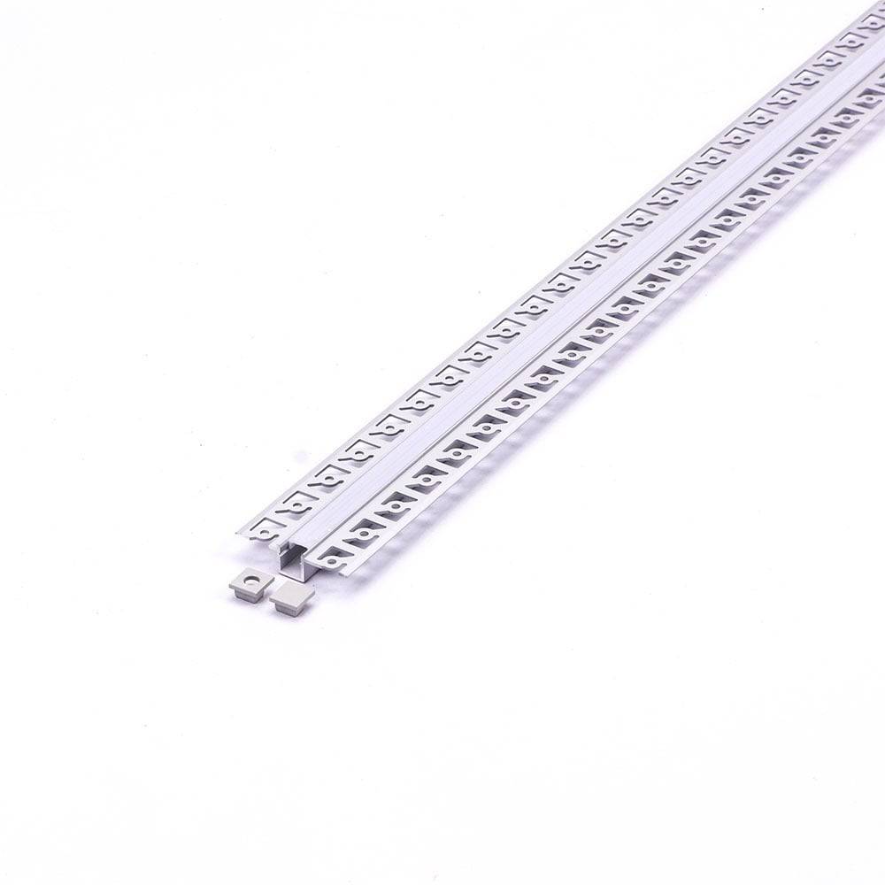 V-TAC Profilo Cartongesso Strip LED L:9.5mm Silver/Copertura Opaca 2000x52.1x12.5mm-0
