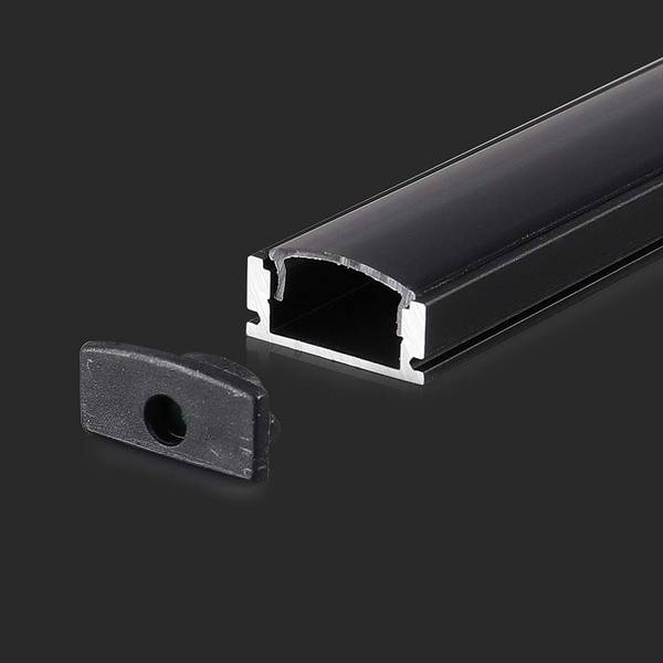 V-TAC Profilo Lineare Strip LED L:12.4mm Nero/Copertura Nera Opaca 2000x17.4x7mm