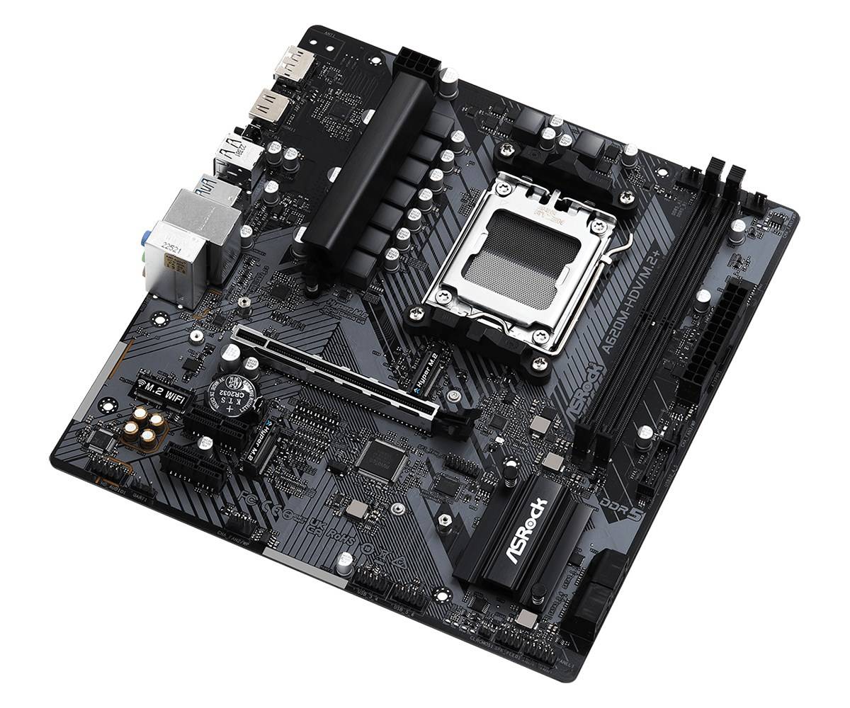ASRock A620M-HDV/M.2+ - scheda madre - micro ATX - Socket AM5 - chipset AMD A620 - USB 3.2 Gen 1, USB-C 3.2 Gen 1 - Giga-2