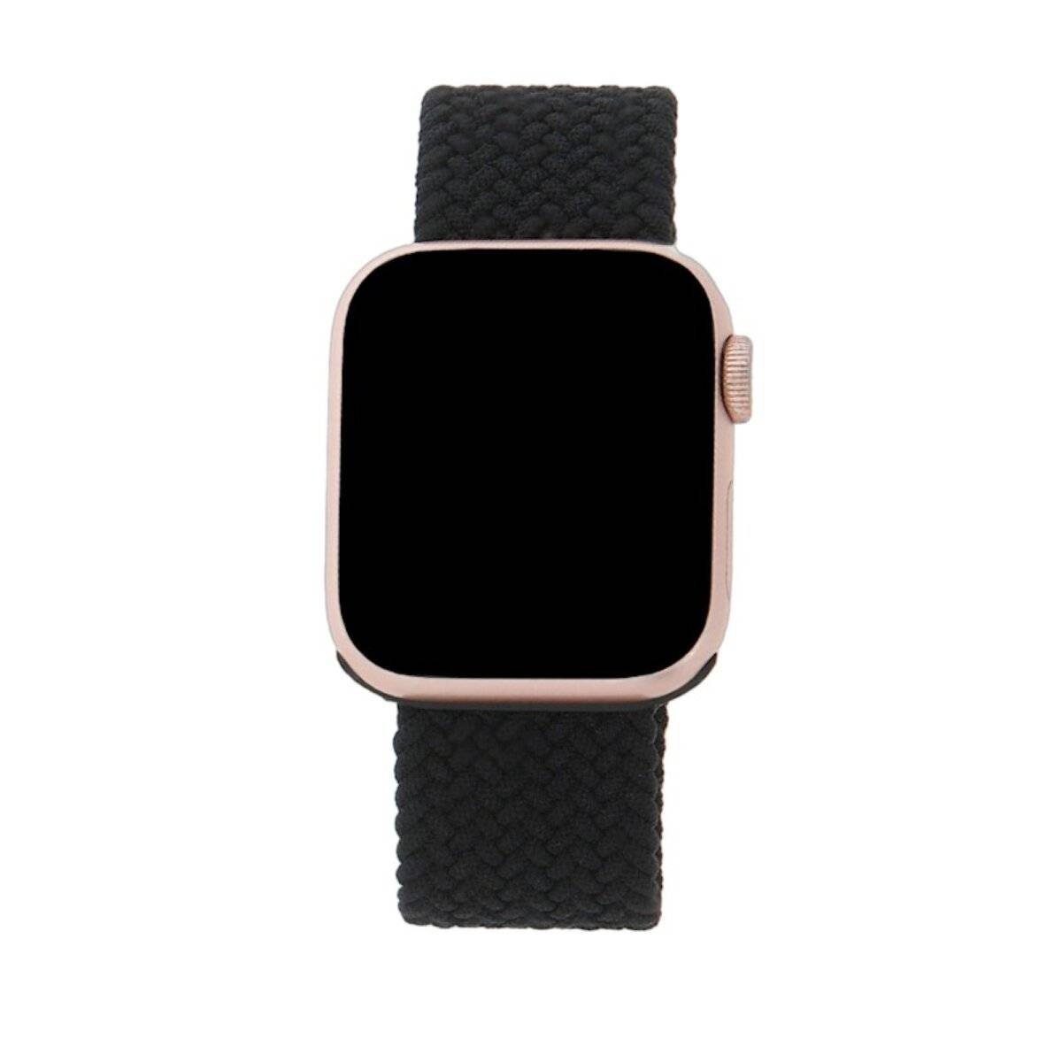Elastisches Band für Smartwatch kompatibel mit Apple Watch Serie Schwarz 42/45/49 mm XS-0