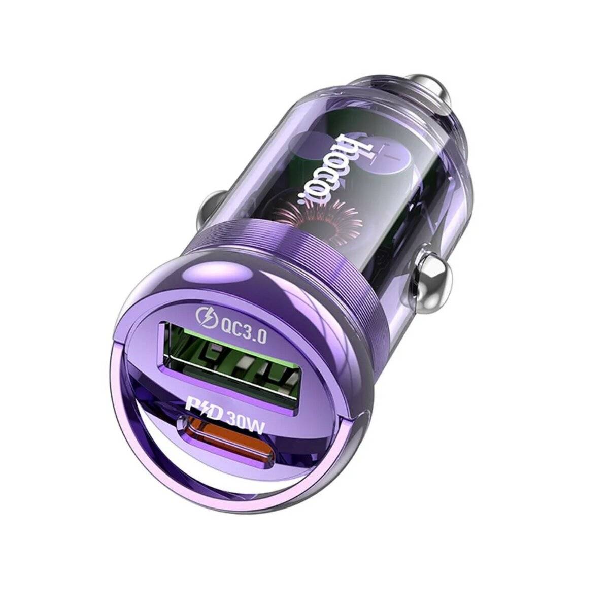 HOCO Autoladegerät Typ C PD30W + USB QC3.0 Z53A Schnelladegerät Lila-0